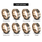 font options for inside engraving on rose gold elf rings
