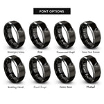 font options for inside engraving on black & grey elk antlers rings