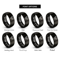 font options for inside engraving on black elk antlers rings