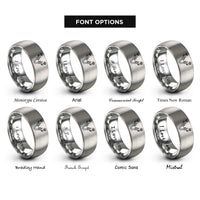 font options for inside engraving on gray elk antlers rings