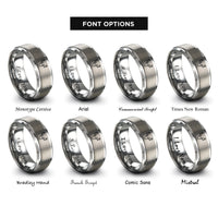 font options for inside engraving on grey elk antlers rings