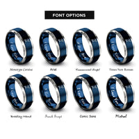 font options for inside engraving on blue & silver elk bugling rings