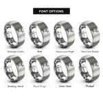 font options for inside engraving on silver elk bugling rings