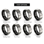 font options for inside engraving on black & grey elk bull rings