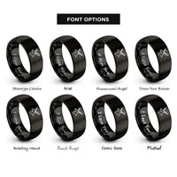 font options for inside engraving on black elk bull rings