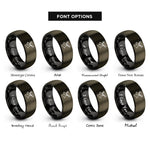 font options for inside engraving on gunmetal & black elk bull rings