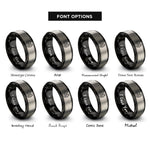 font options for inside engraving on black & grey elk print rings