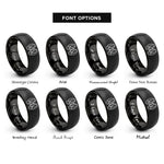 font options for inside engraving on black elk print rings