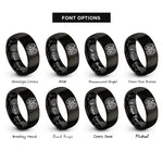 font options for inside engraving on black elk print rings