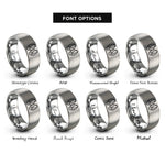 font options for inside engraving on gray elk print rings