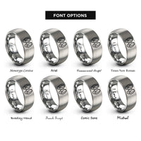 font options for inside engraving on gray elk print rings
