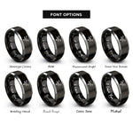 font options for inside engraving on black & gray elk skull rings