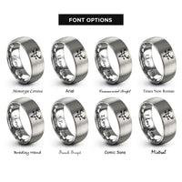 font options for inside engraving on gray elk skull rings