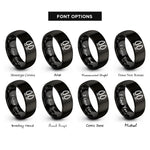 font options for inside engraving on black elk tracks pair rings
