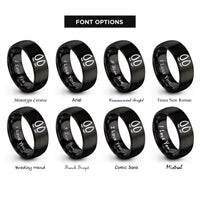 font options for inside engraving on black elk tracks pair rings