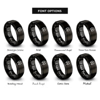 font options for inside engraving on black elk tracks pair rings