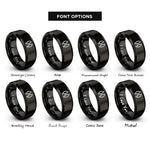 font options for inside engraving on black elk tracks pair rings