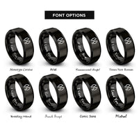 font options for inside engraving on black elk tracks pair rings
