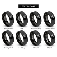 font options for inside engraving on black elk tracks pair rings