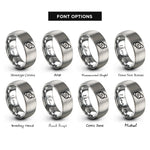 font options for inside engraving on gray elliptical orbit rings