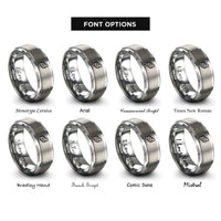 font options for inside engraving on gray elliptical orbit rings