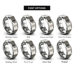 font options for inside engraving on grey elliptical orbit rings