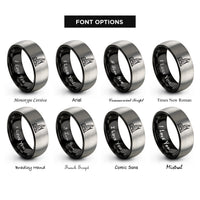 font options for inside engraving on black & grey elliptical trainer rings
