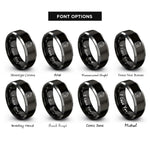font options for inside engraving on black & grey em chord rings