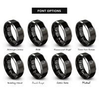 font options for inside engraving on black & grey em chord rings