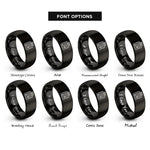 font options for inside engraving on black em chord rings