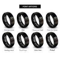 font options for inside engraving on black em chord rings