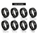 font options for inside engraving on black ember tinder bundle rings