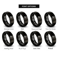 font options for inside engraving on black ember tinder bundle rings