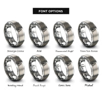 font options for inside engraving on gray ember tinder bundle rings