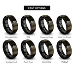 font options for inside engraving on gunmetal & black ember tinder bundle rings