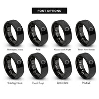 font options for inside engraving on black embroidery hoop rings