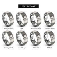 font options for inside engraving on silver embroidery hoop rings