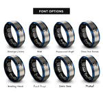 font options for inside engraving on black & blue & silver emperor penguin rings