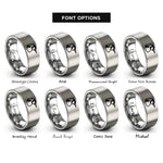 font options for inside engraving on silver emperor penguin rings