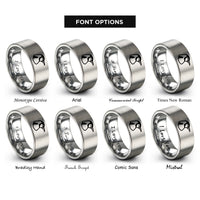 font options for inside engraving on silver emperor penguin rings