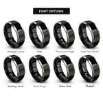 font options for inside engraving on black & gray empire state building rings