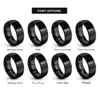 font options for inside engraving on black empire state building rings