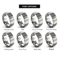 font options for inside engraving on silver empire state building rings