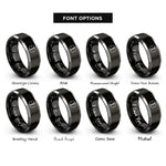 font options for inside engraving on black & grey ems emblem rings