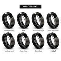 font options for inside engraving on black & grey ems emblem rings
