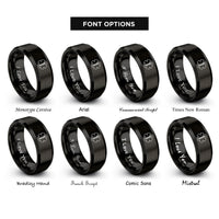 font options for inside engraving on black ems emblem rings