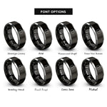 font options for inside engraving on black & grey emt badge rings