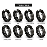 font options for inside engraving on black & grey emt badge rings