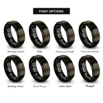 font options for inside engraving on gunmetal & black emt badge rings