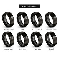 font options for inside engraving on black emu rings